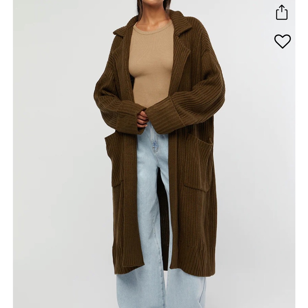 WeWoreWhat coatigan military olive
